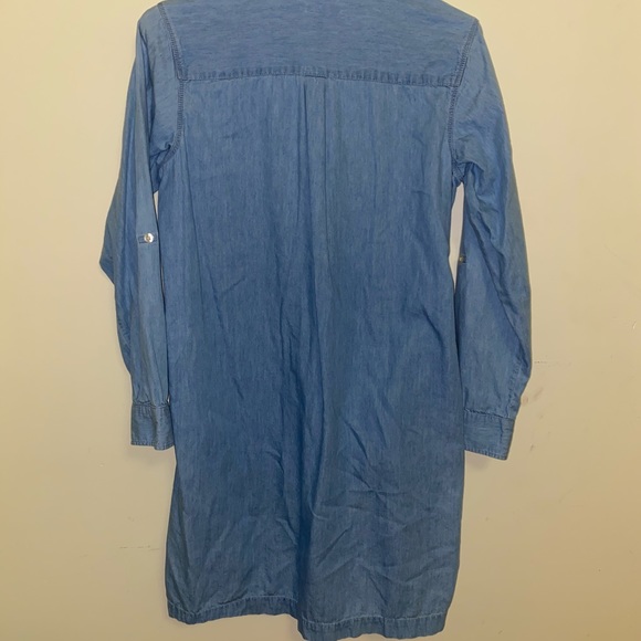 Faux Jean Long Sleeved Dress with Pockets - Picture 3 of 4